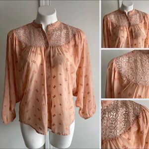 Lucky Brand Peace Lace Blouse, Size Small